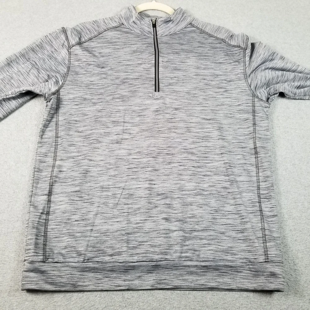 Roundtree & Yorke 1/4 Zip Jacket Mens M Medium Gray Space Dye Performance Jacket